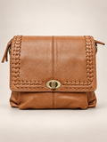 Brown Braided Sling Bag