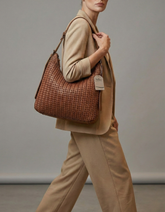 Handwoven Leather Shoulder Bag