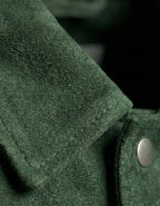 Premium Green Suede Leather Jacket for Men – Classic Trucker Style