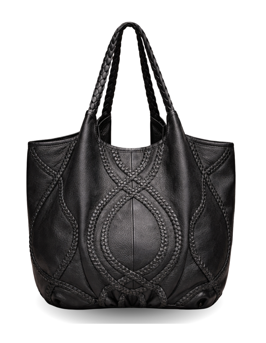 Braided Leather Tote Bag for Women