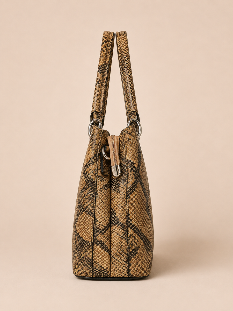 Sienna Python Texture Leather Handbag