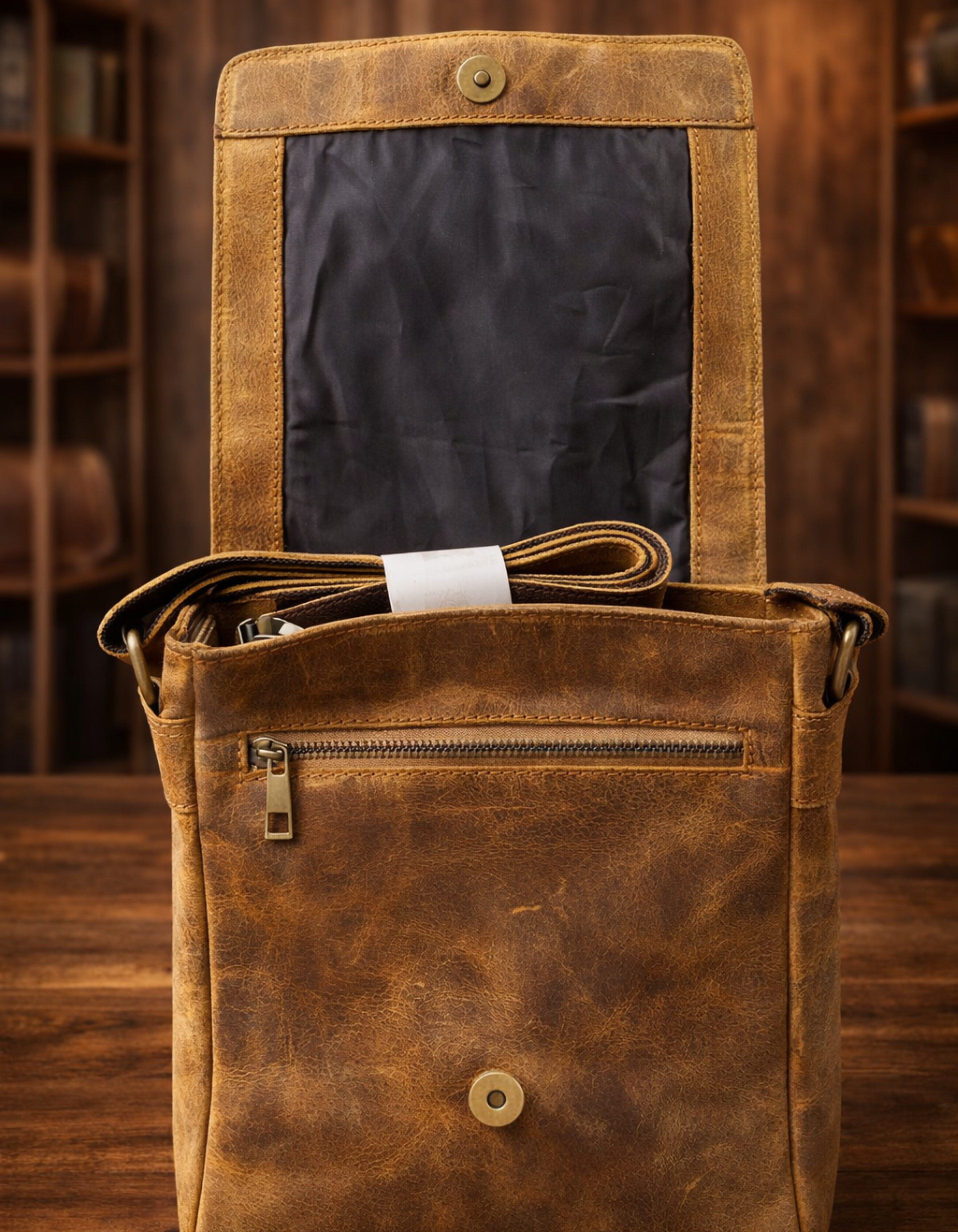 Classic Vintage Leather Sling Bag – Stylish Crossbody Travel Messenger Bag
