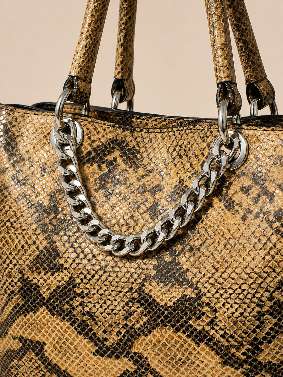 Sienna Python Texture Leather Handbag