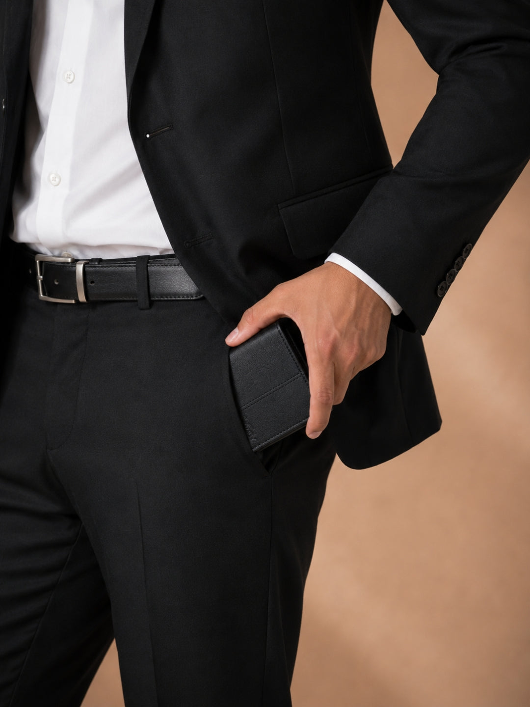 Twin Stich Goat Leather wallet black line