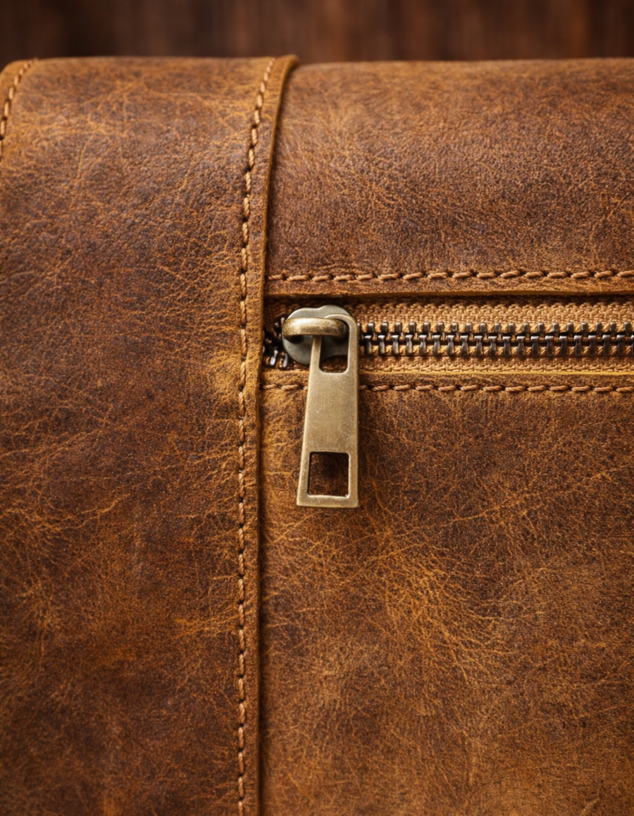 Classic Vintage Leather Sling Bag – Stylish Crossbody Travel Messenger Bag