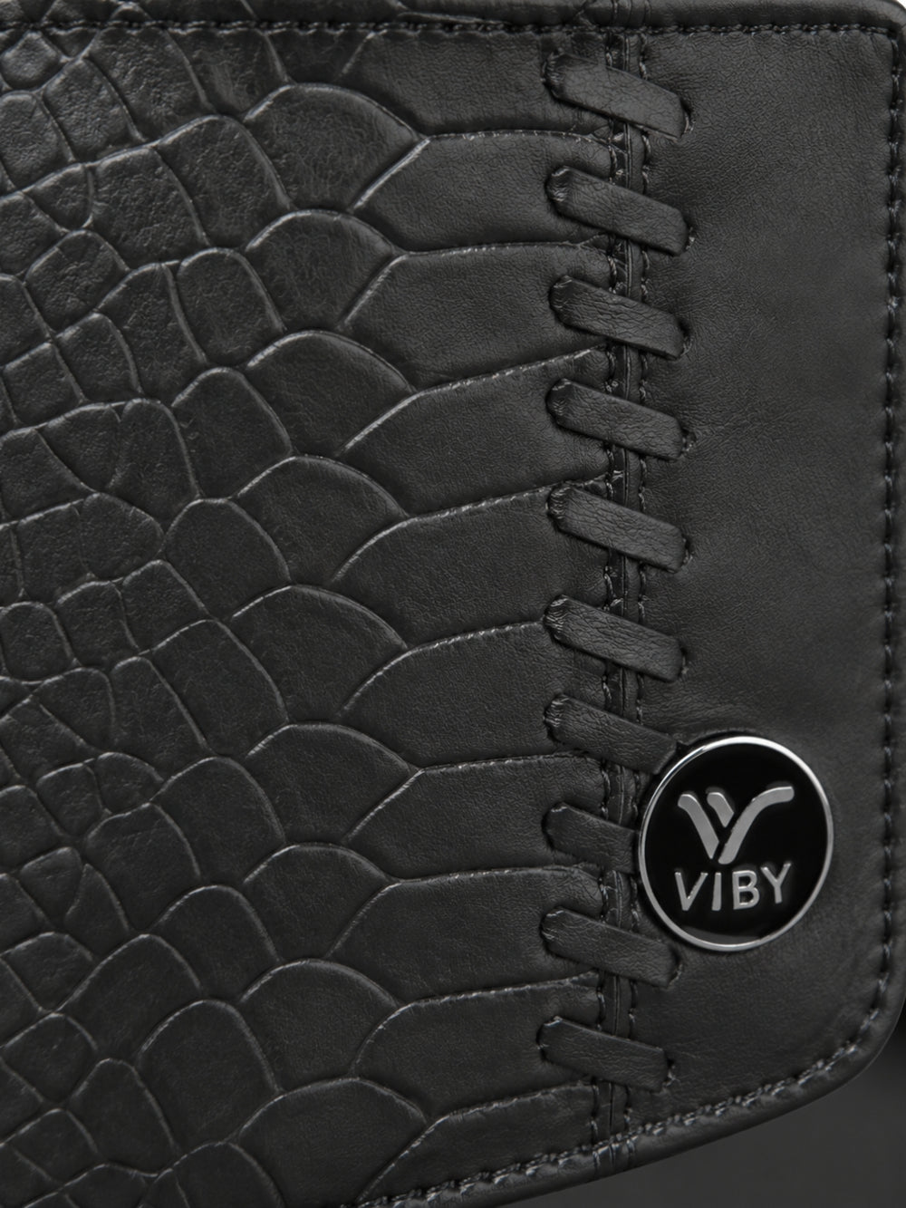 Croco Braid Stich wallet black