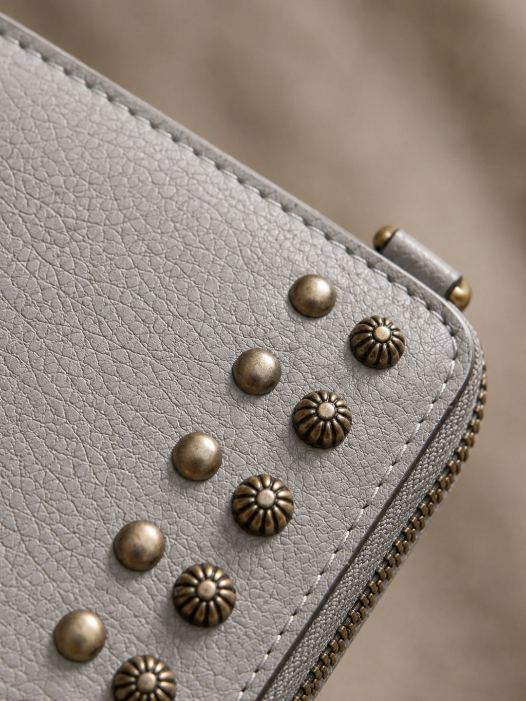 Studded Phone Wallet grey