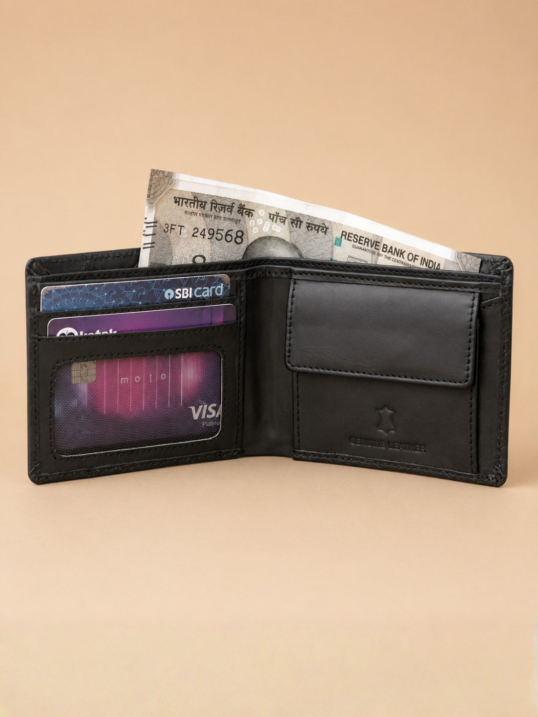 Croco Braid Stich wallet black