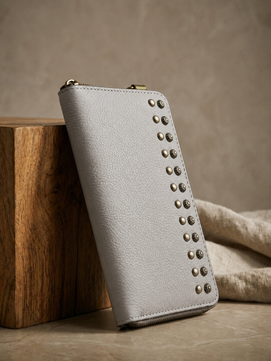 Studded Phone Wallet grey
