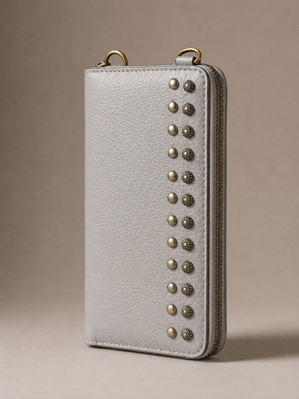 Studded Phone Wallet grey
