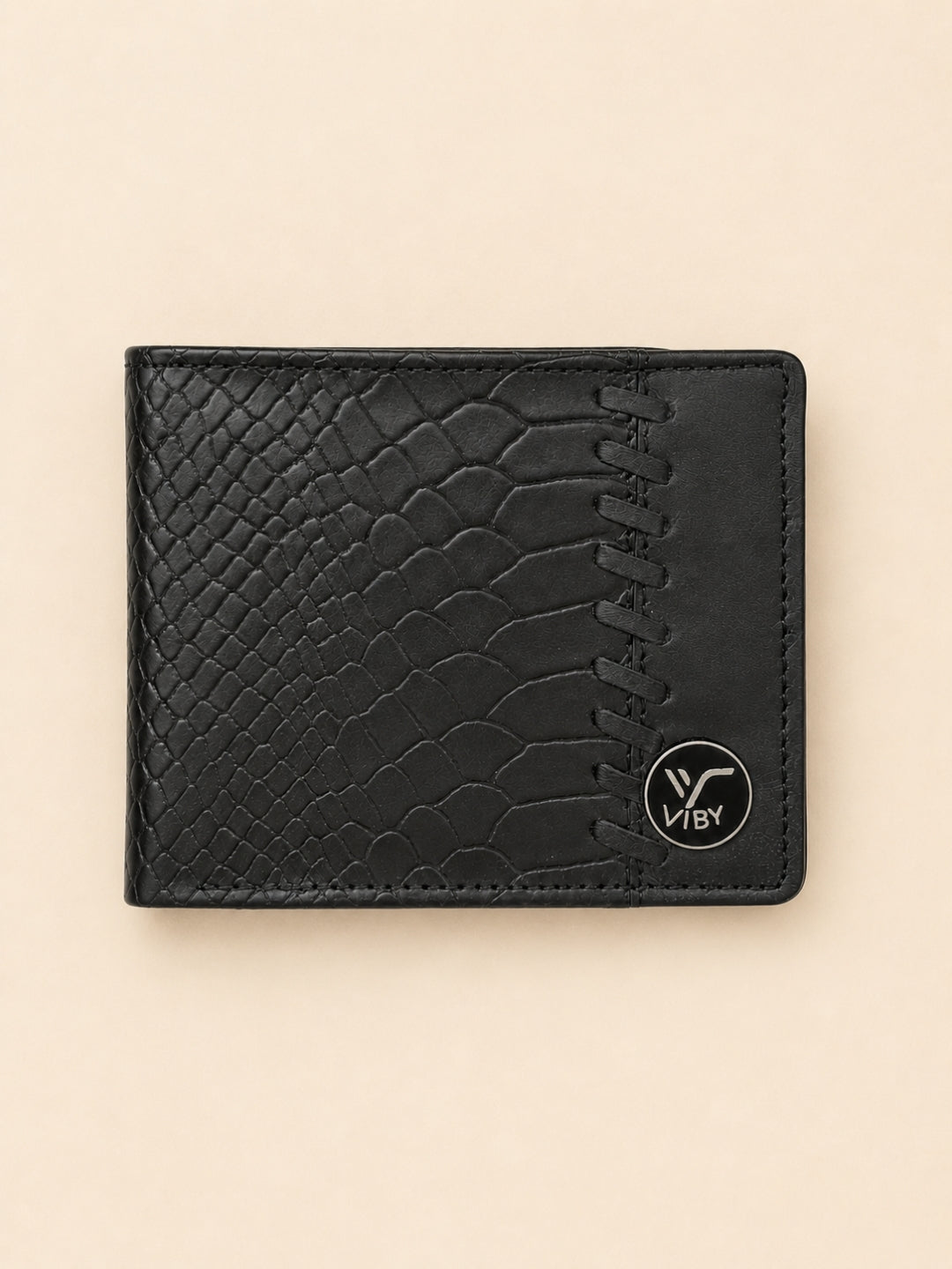 Croco Braid Stich wallet black