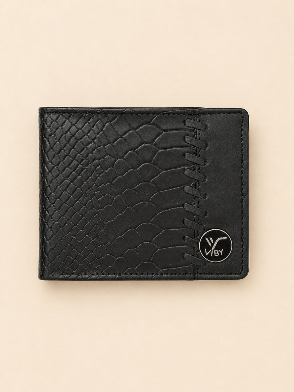 Croco Braid Stich wallet black