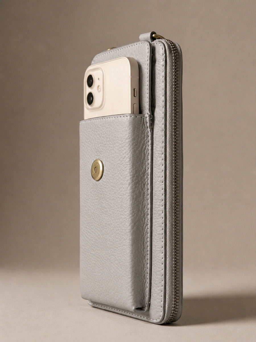 Studded Phone Wallet grey