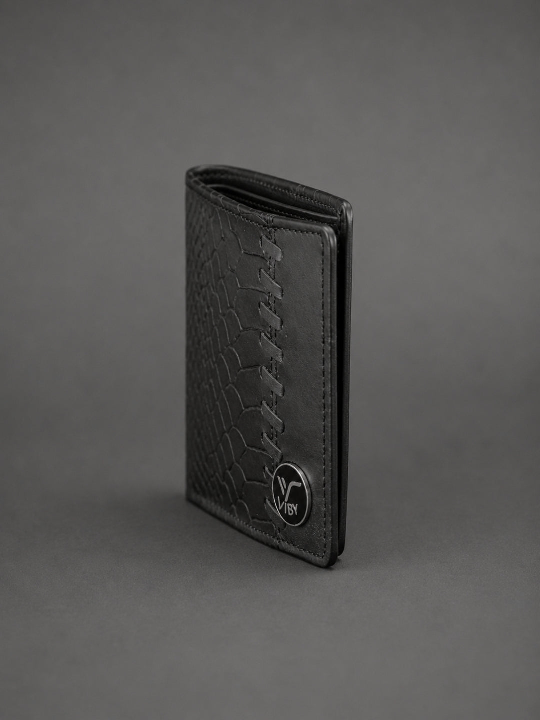 Croco Braid Stich wallet black
