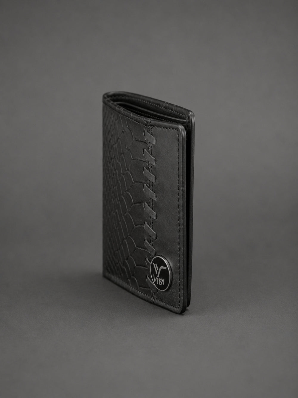 Croco Braid Stich wallet black