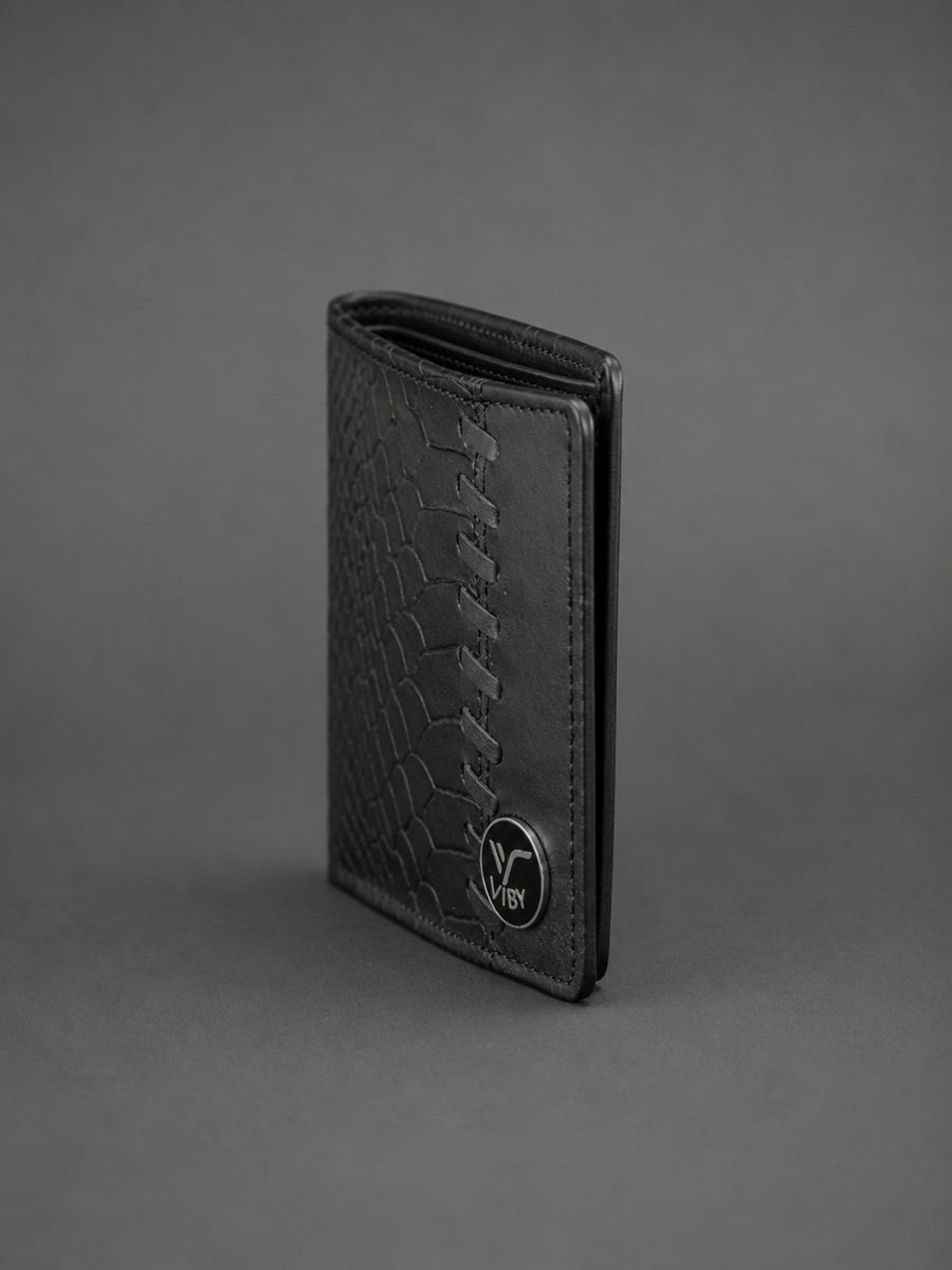 Croco Braid Stich wallet black