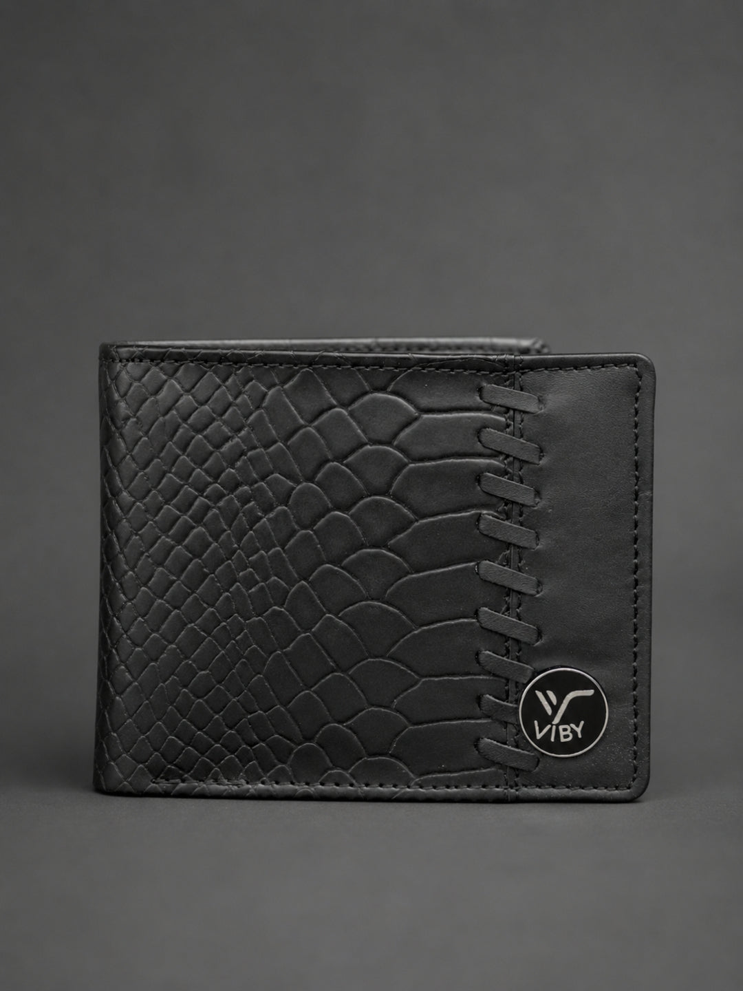 Croco Braid Stich wallet black
