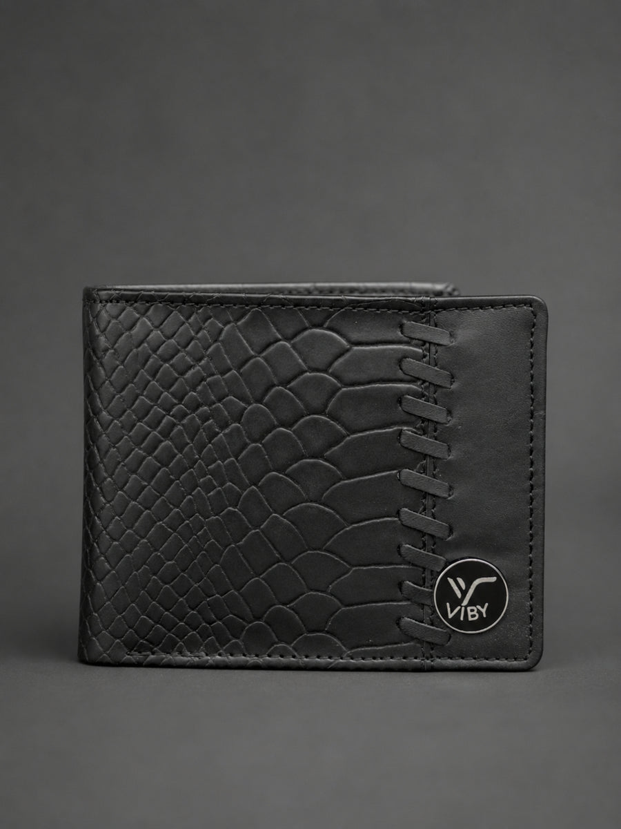 Croco Braid Stich wallet black