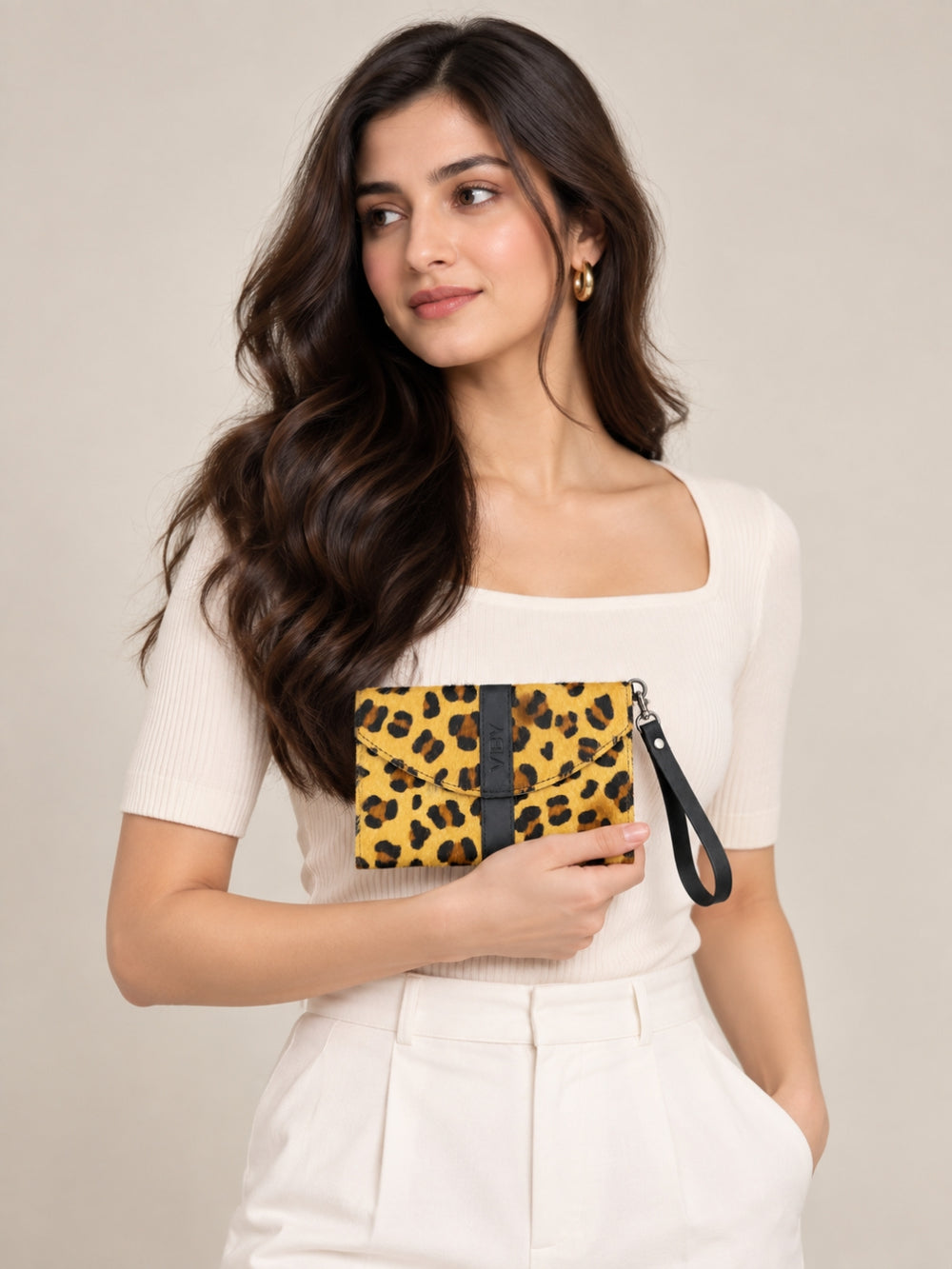 Wristlet Envelope Clutch yellow and black