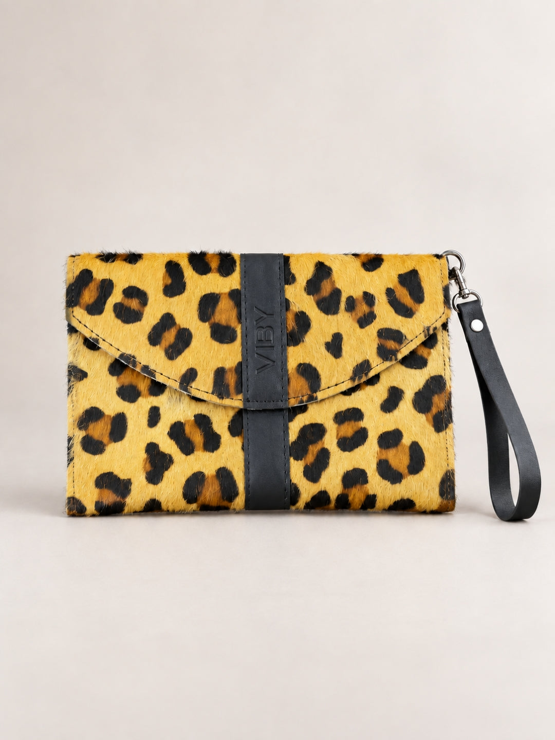 Wristlet Envelope Clutch yellow and black