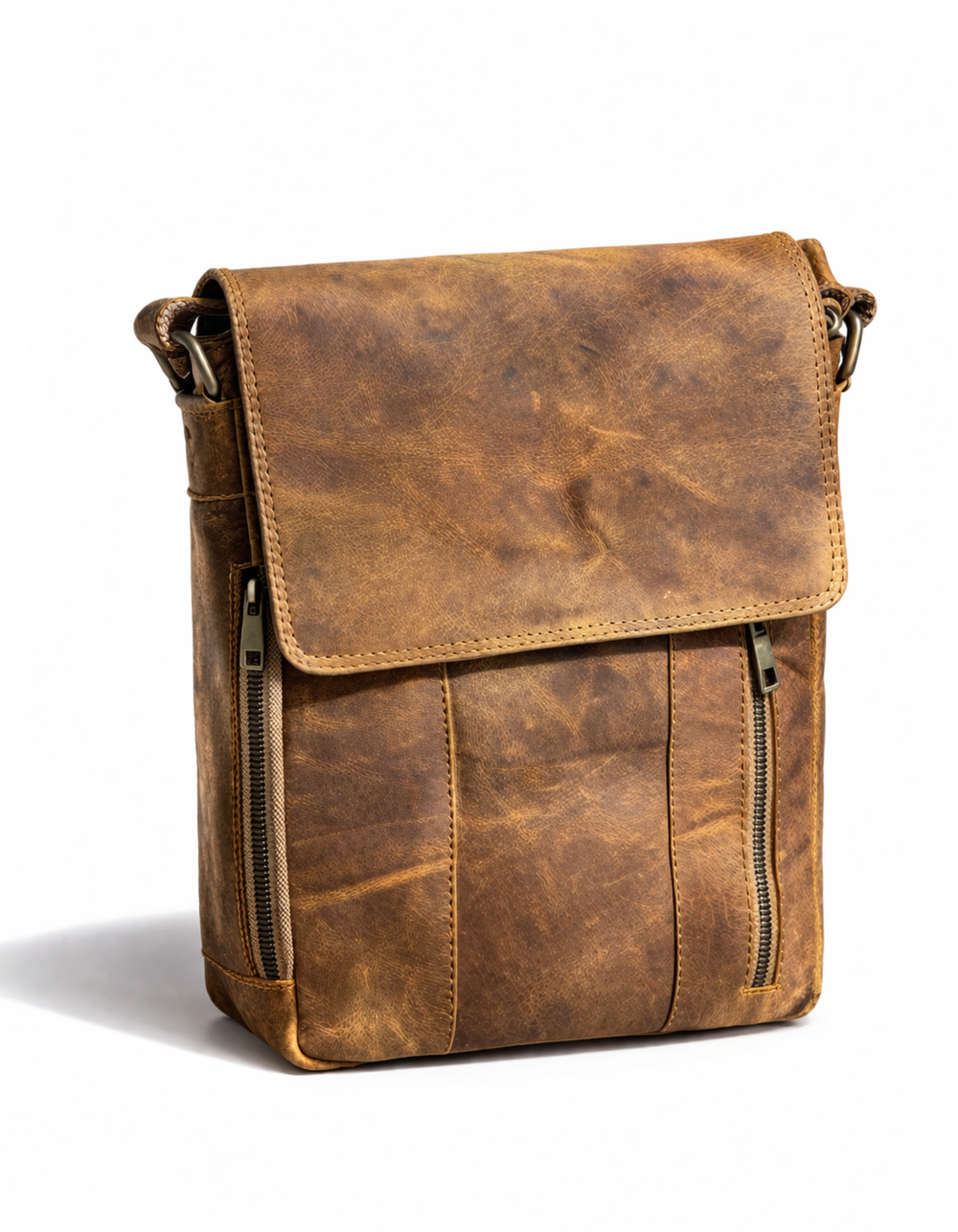 mens sling bags light brown