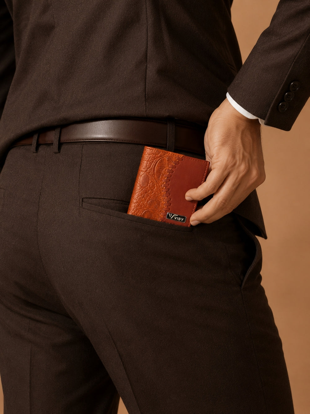 Croco Braid Stich wallet brown