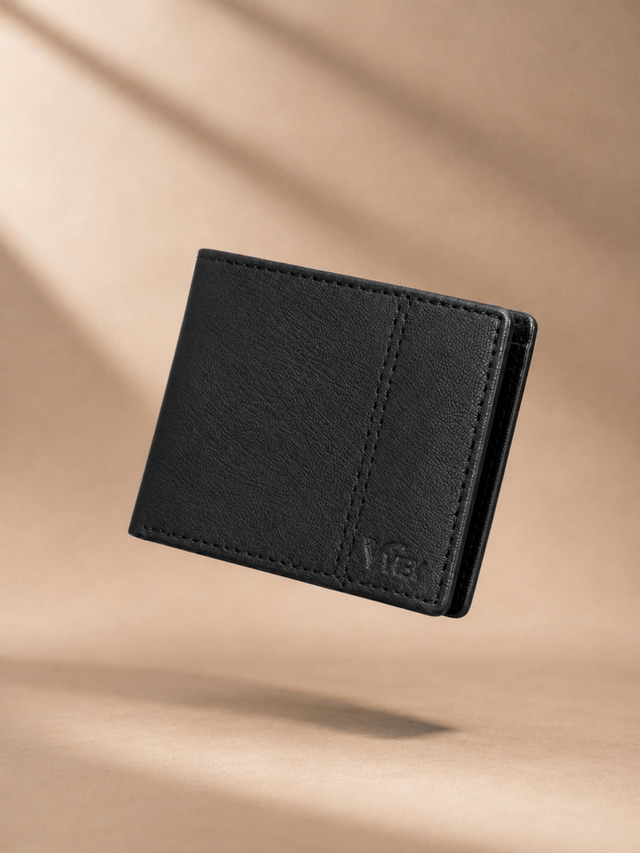 Twin Stich Goat Leather wallet black line