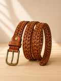 Braided Leather Belt brown