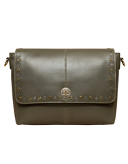Premium Genuine Leather Sling Bag – Olive Green Crossbody Bag
