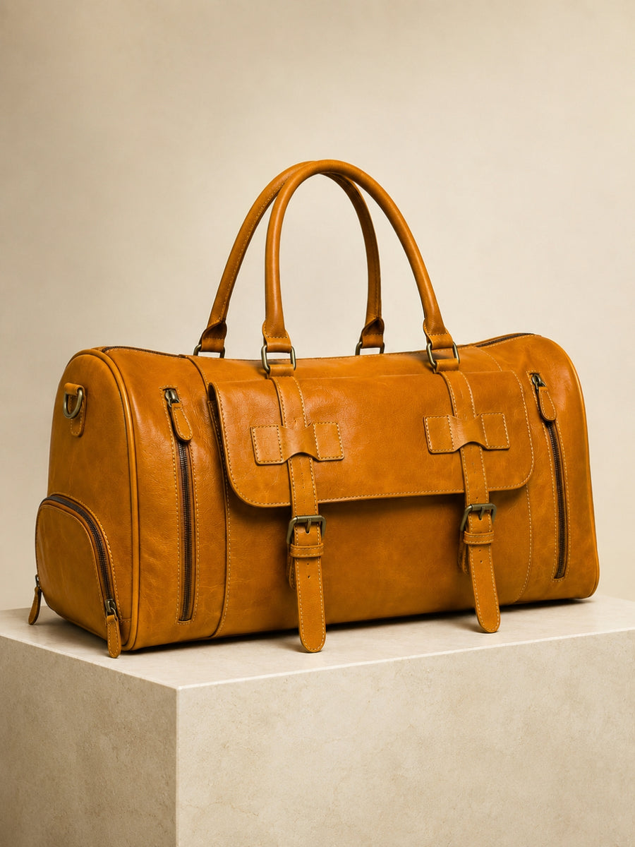 leather duffel bag