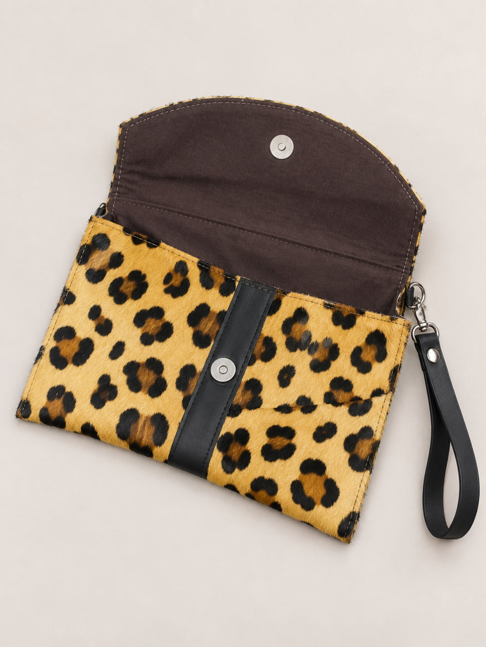 Wristlet Envelope Clutch yellow and black