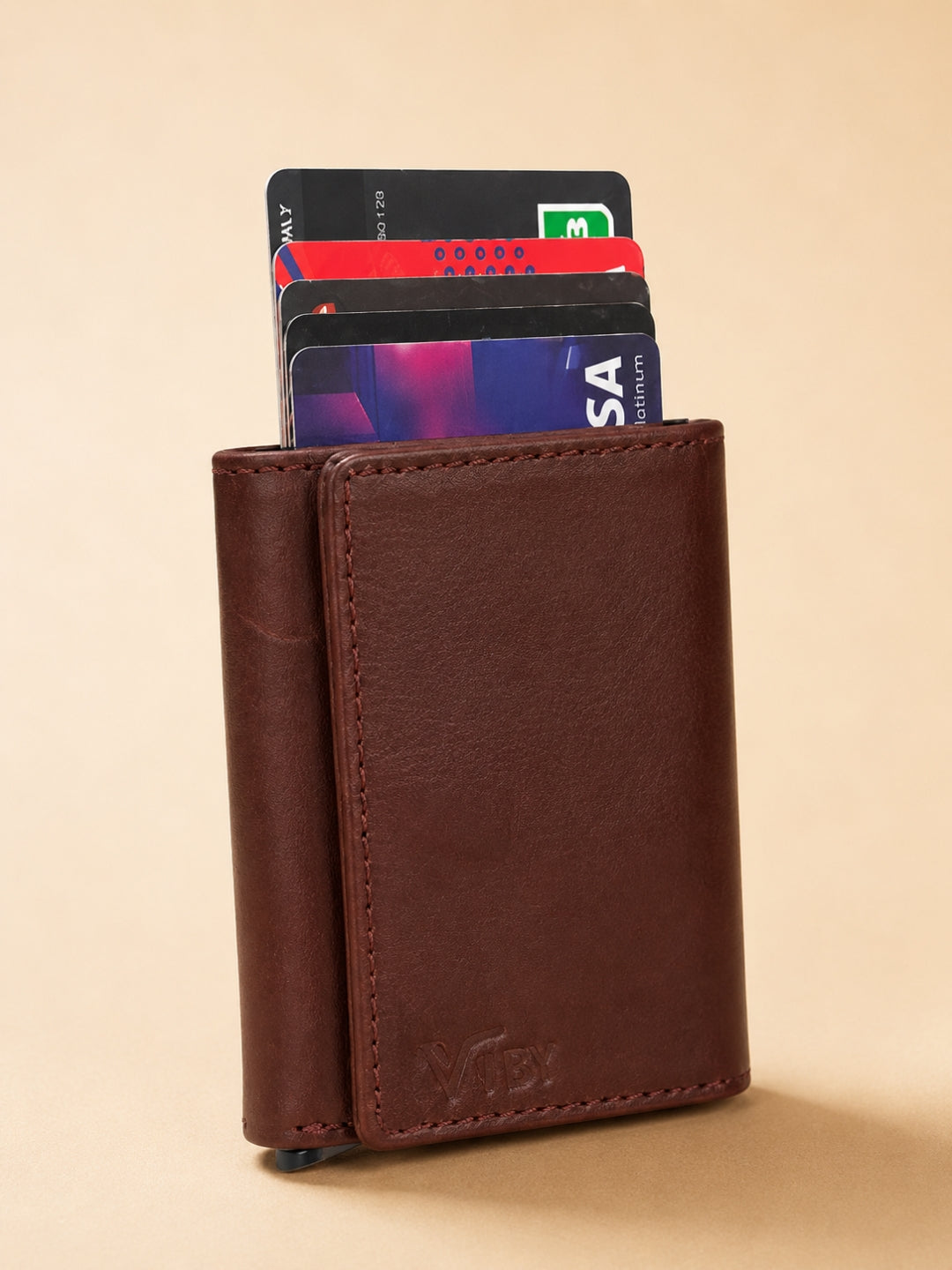 Pop-Up Three Fold Wallet brown