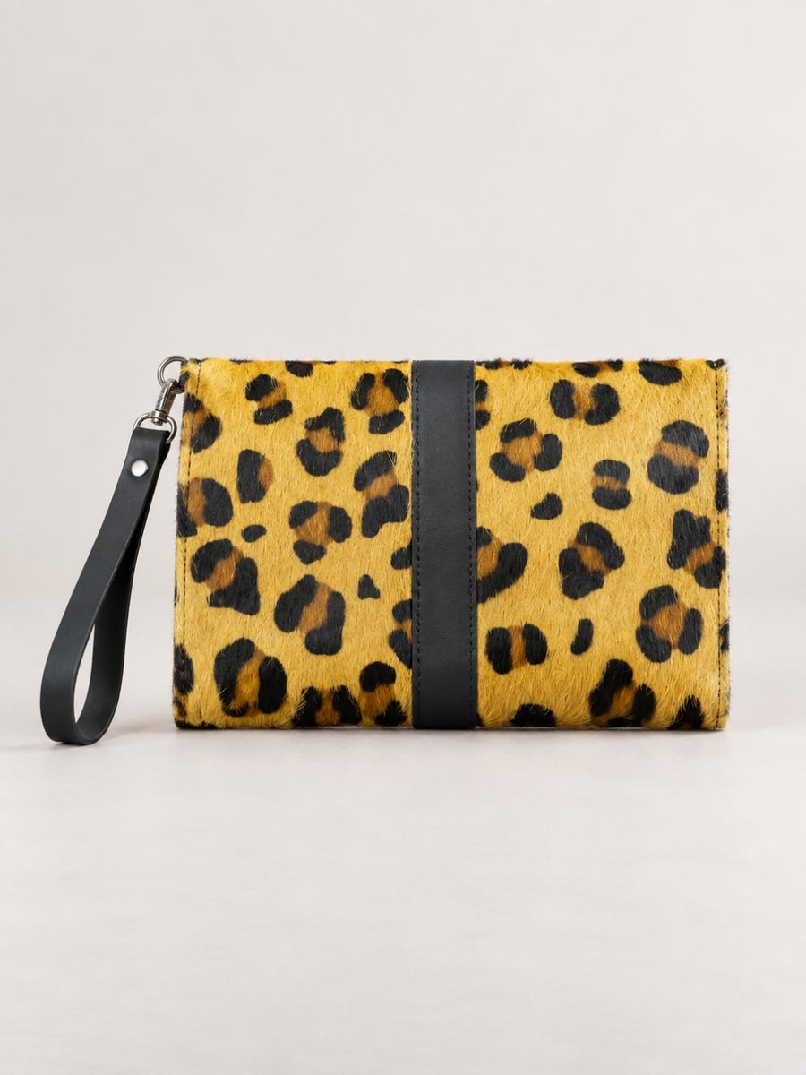 Wristlet Envelope Clutch yellow and black
