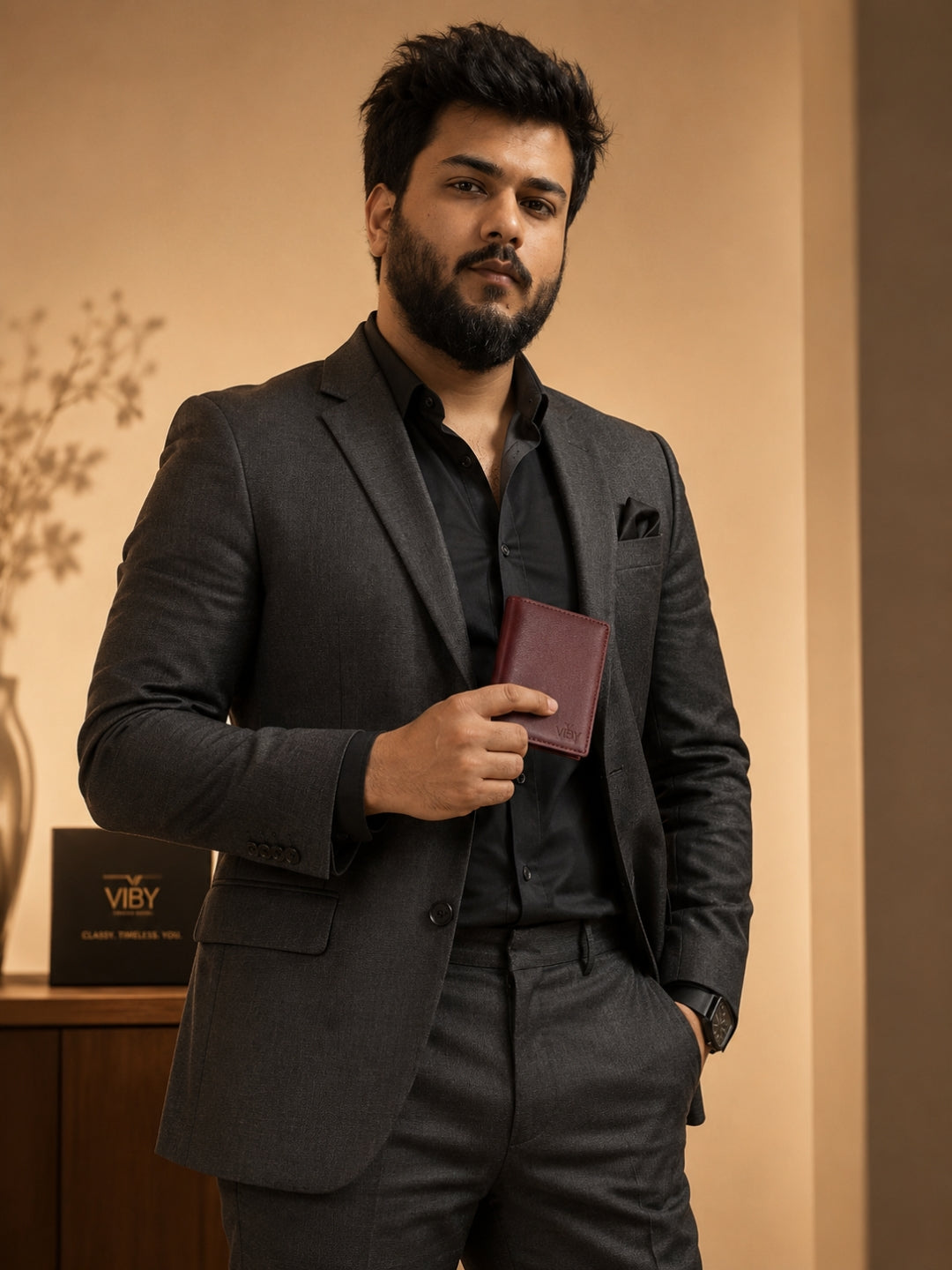 Pop-Up Three Fold Wallet brown
