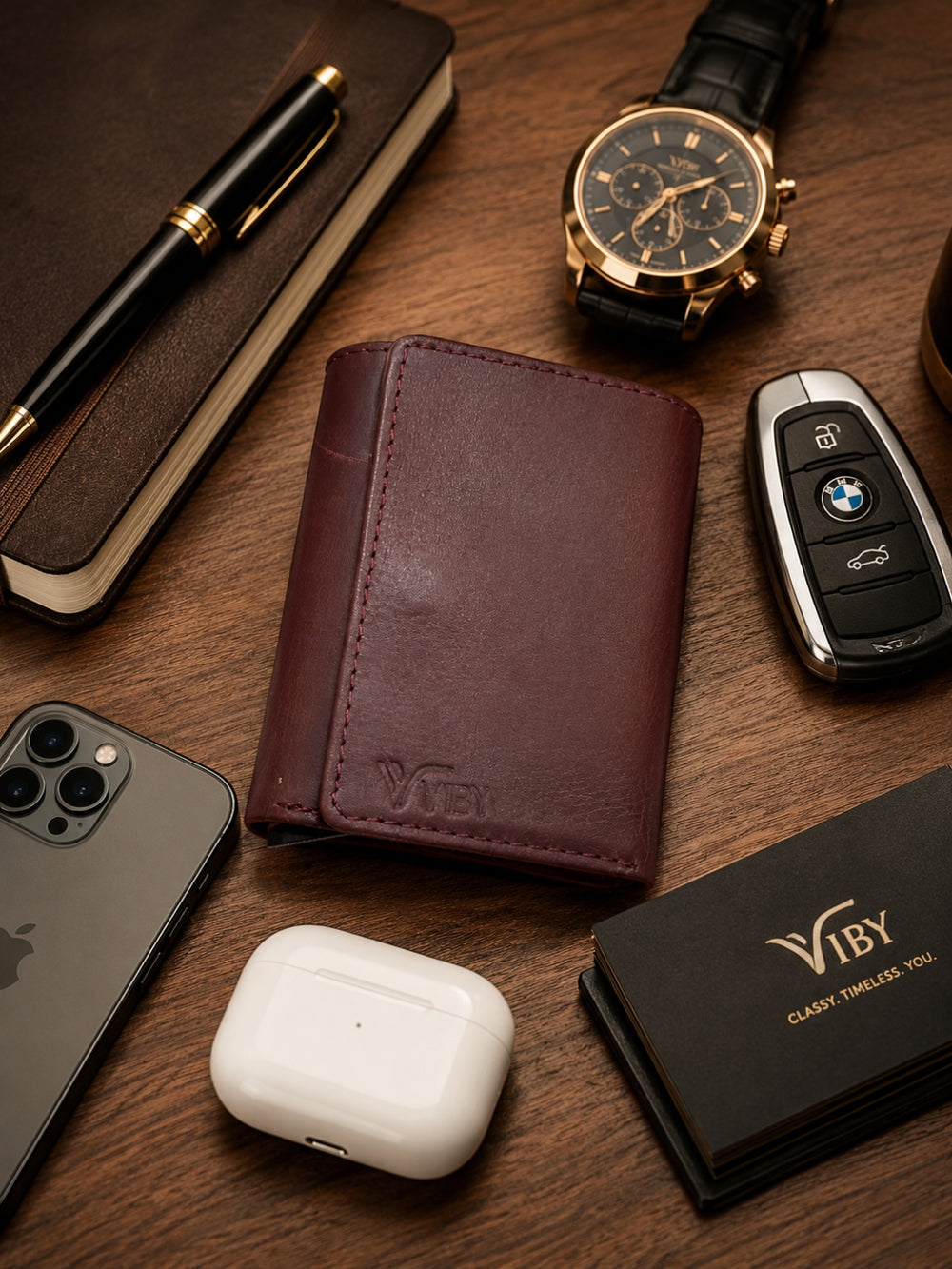 Pop-Up Three Fold Wallet brown