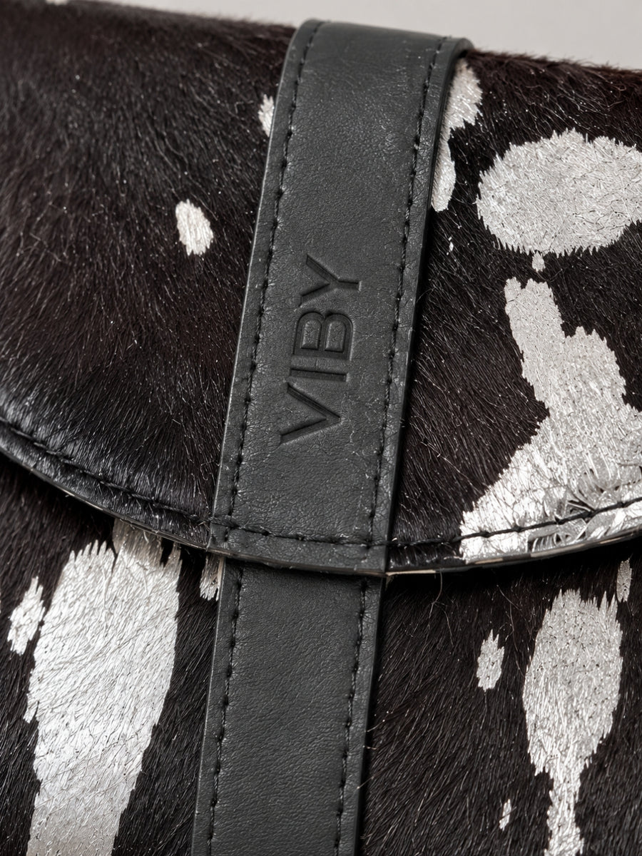 Wristlet Envelope Clutch black white patches 