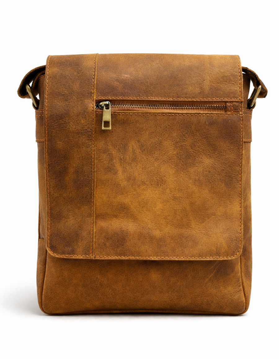 Classic Vintage Leather Sling Bag – Stylish Crossbody Travel Messenger Bag