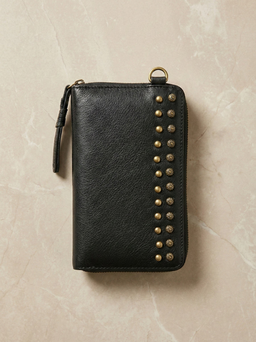 Studded Phone Wallet black