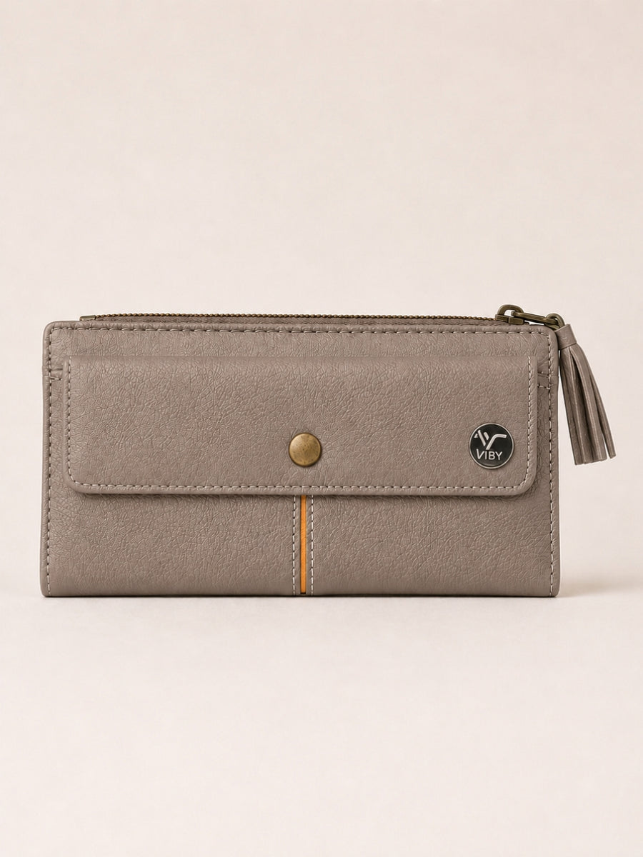  Slim Textured Clutch grey