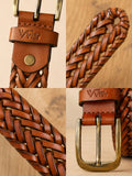 Braided Leather Belt brown