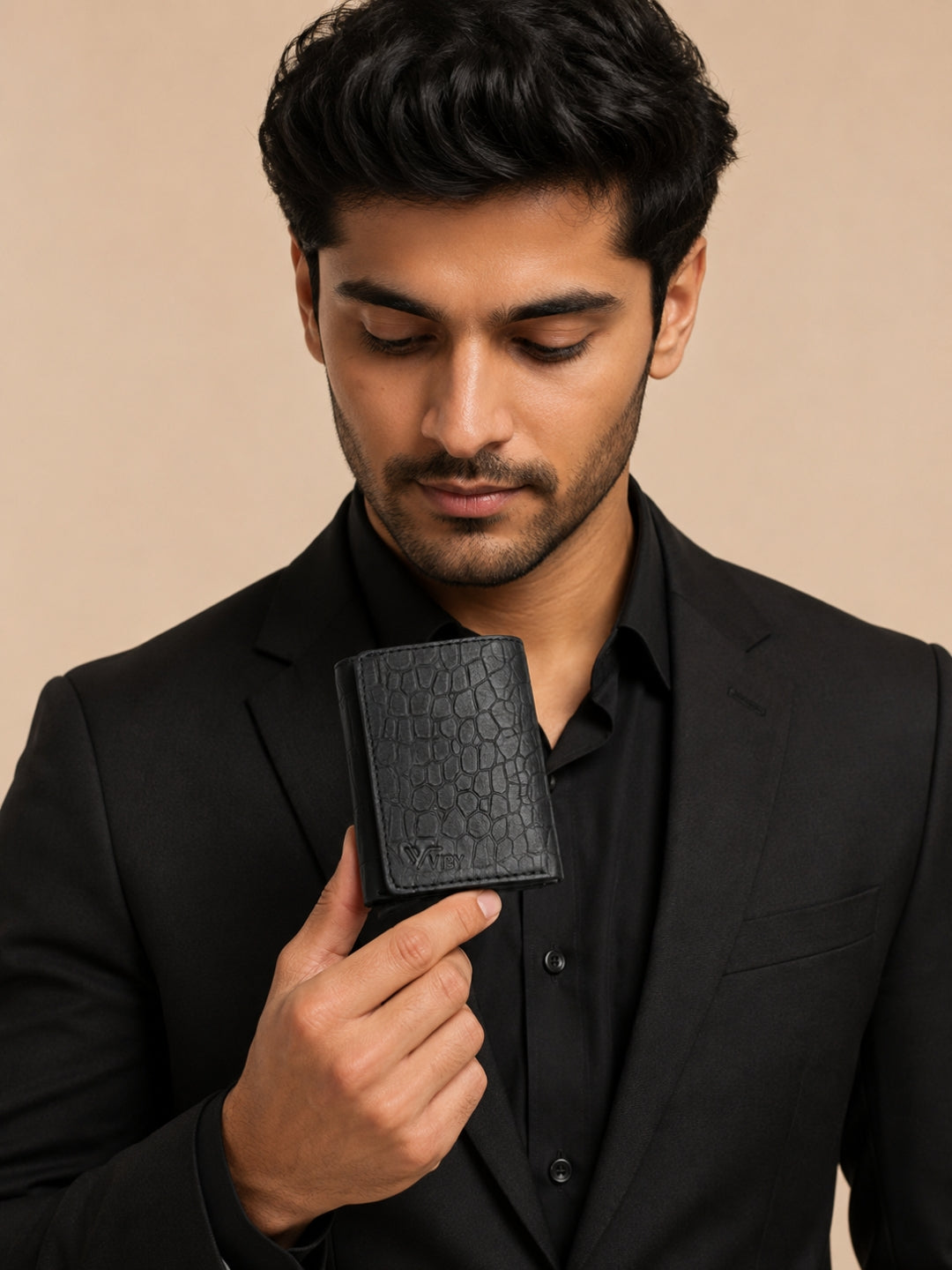 Pop-Up Three Fold Wallet black