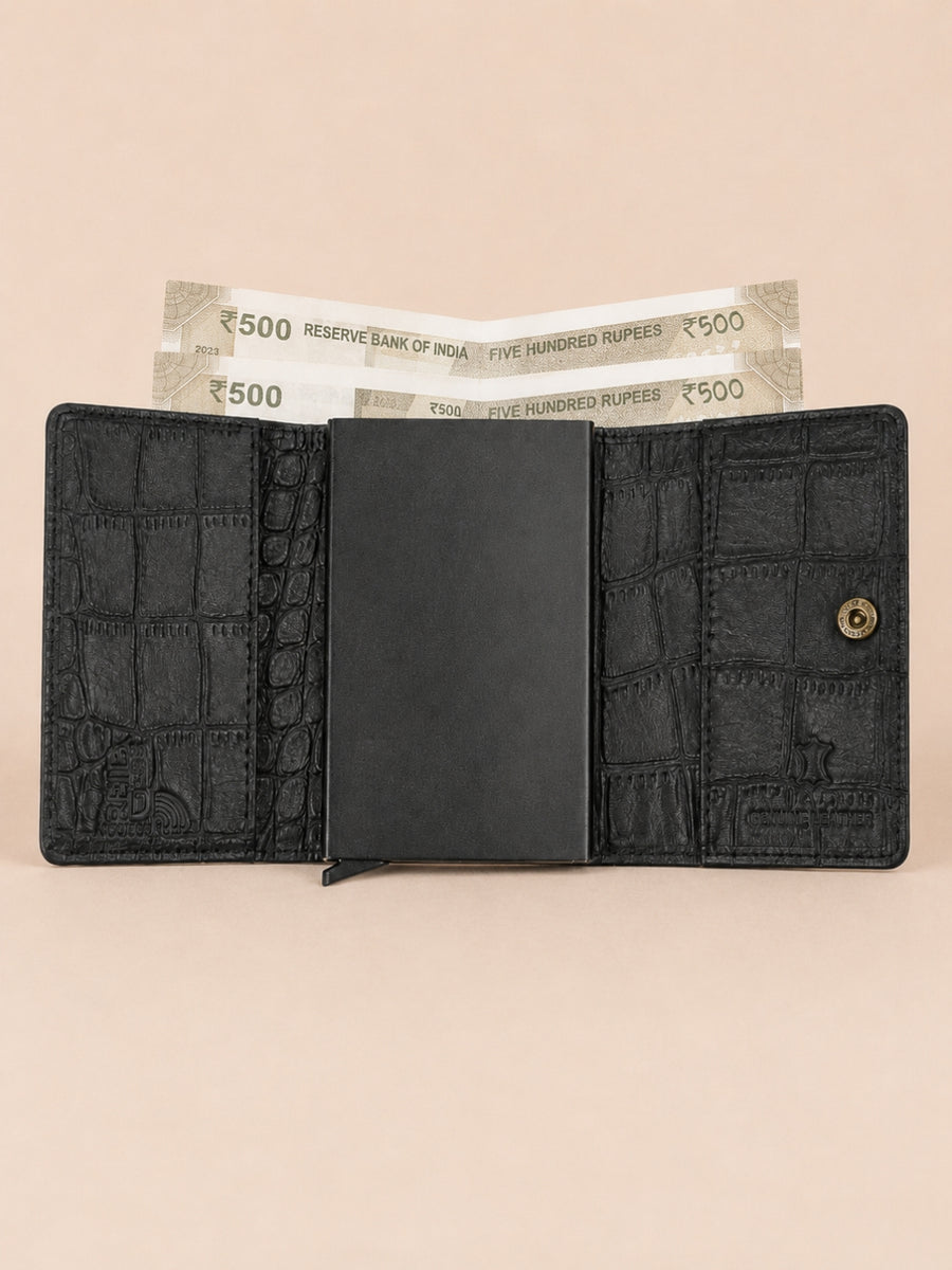 Pop-Up Three Fold Wallet black