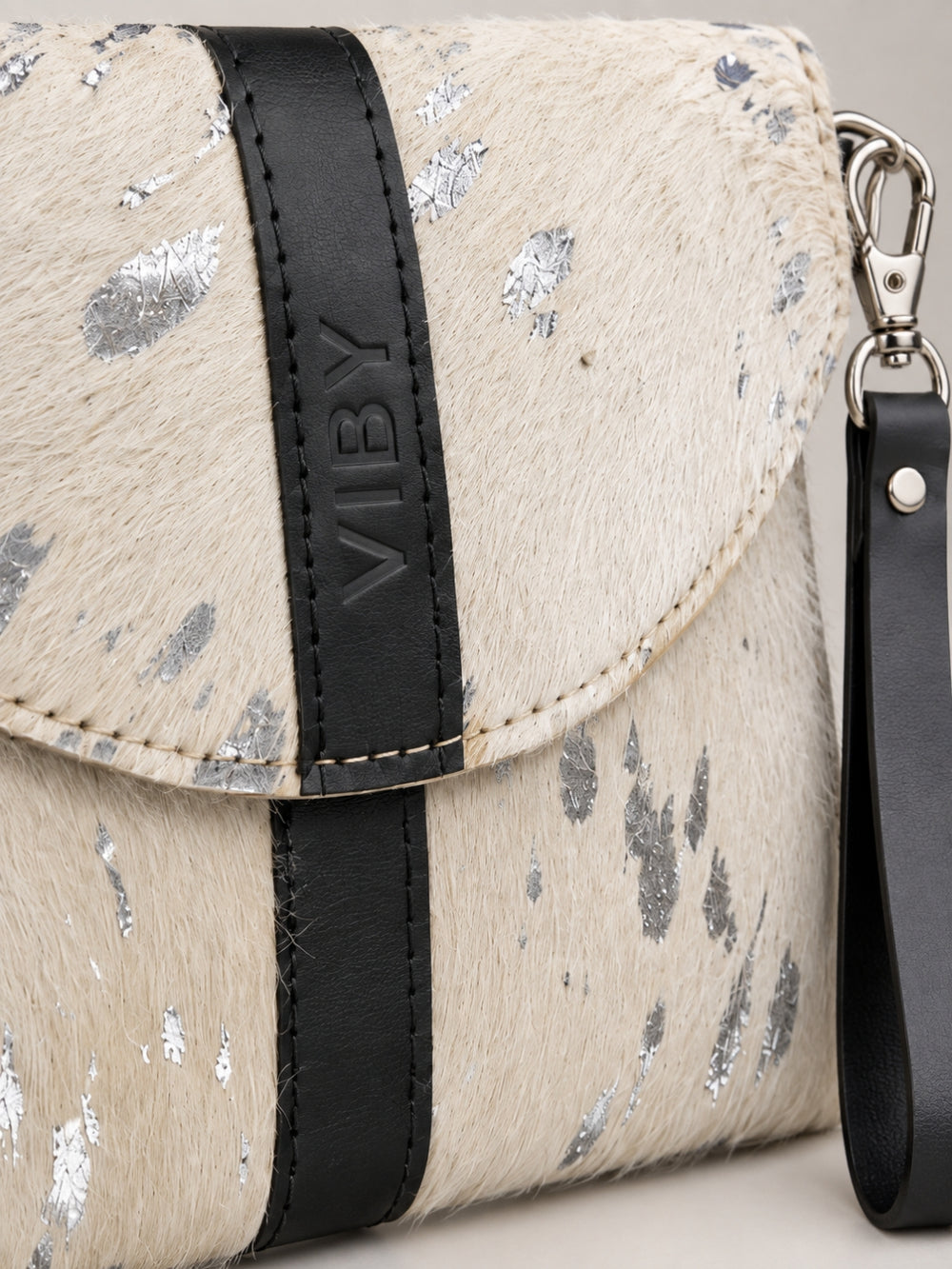 Wristlet Envelope Clutch white black line