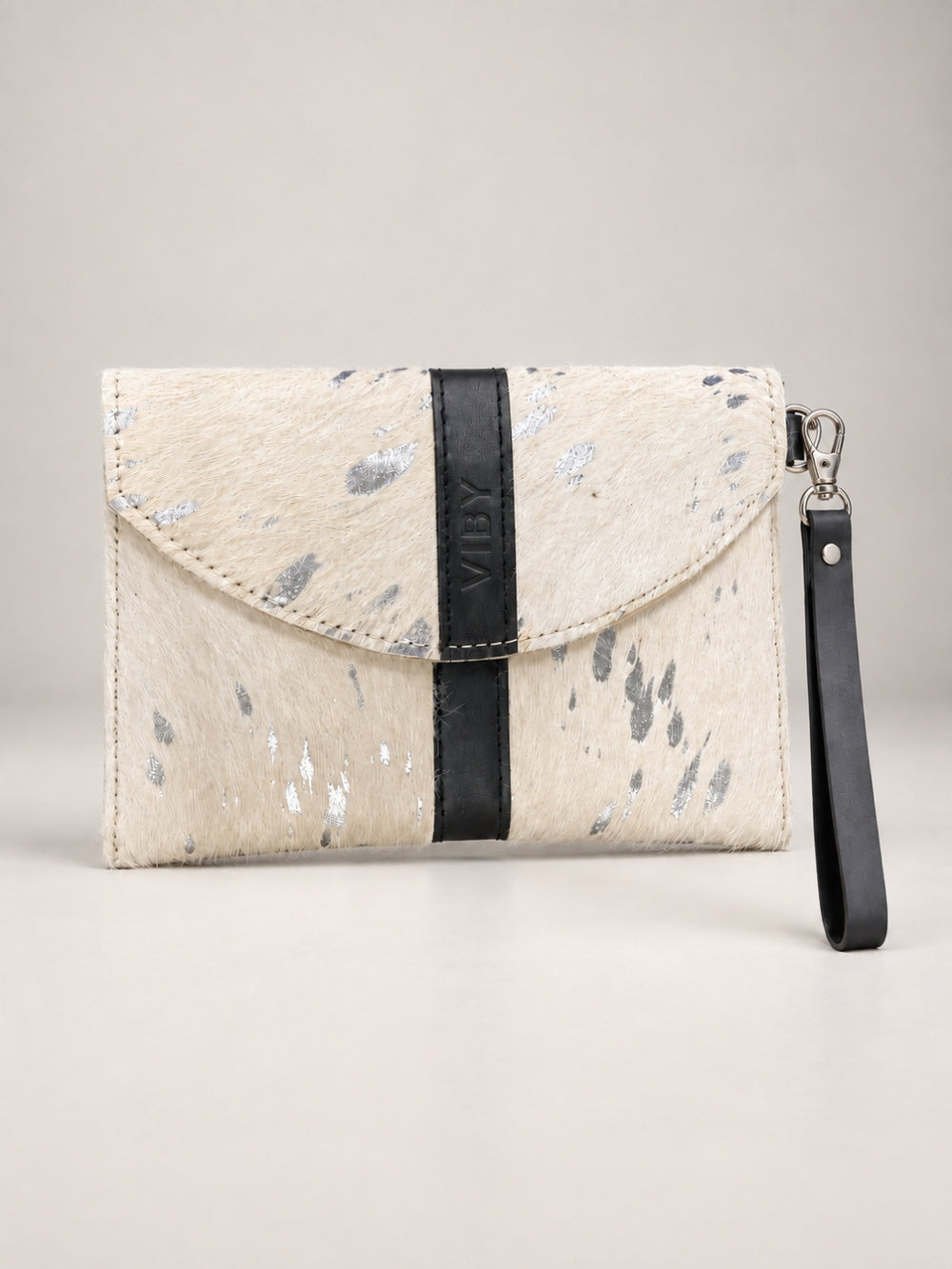 Wristlet Envelope Clutch white black line