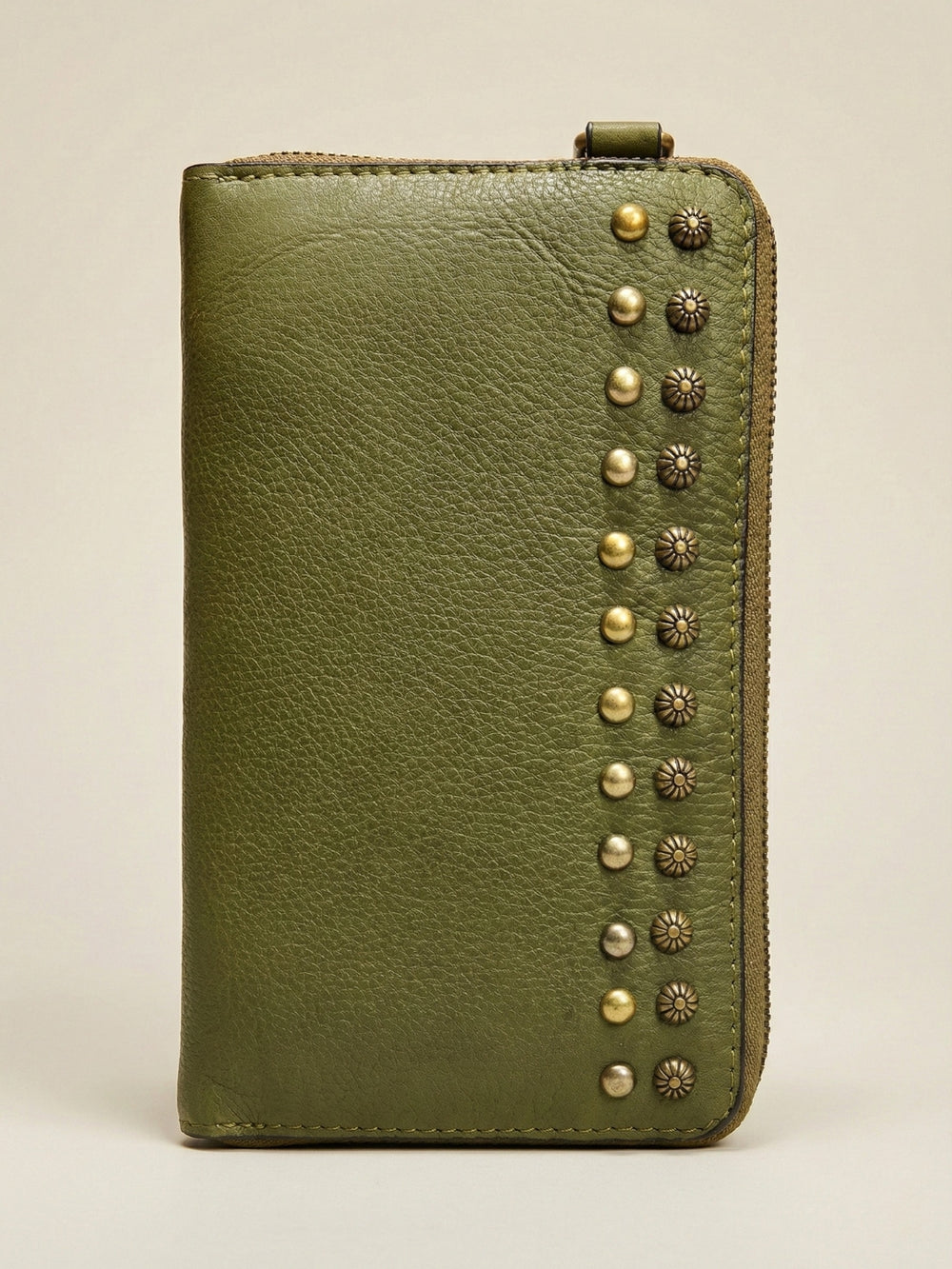 Studded Phone Wallet green