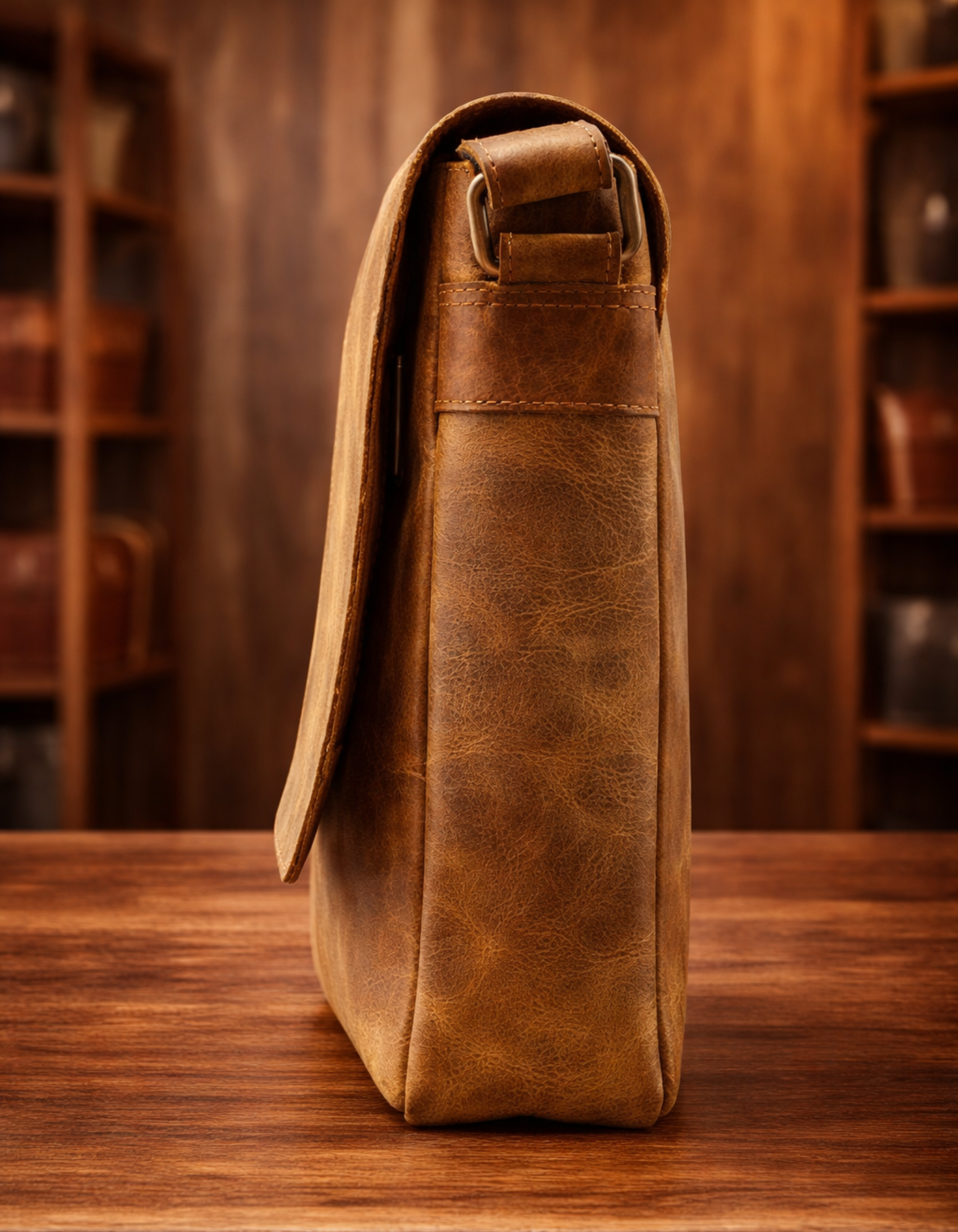 Classic Vintage Leather Sling Bag – Stylish Crossbody Travel Messenger Bag