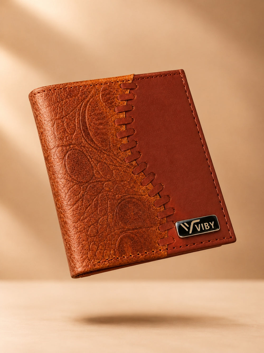 Croco Braid Stich wallet brown