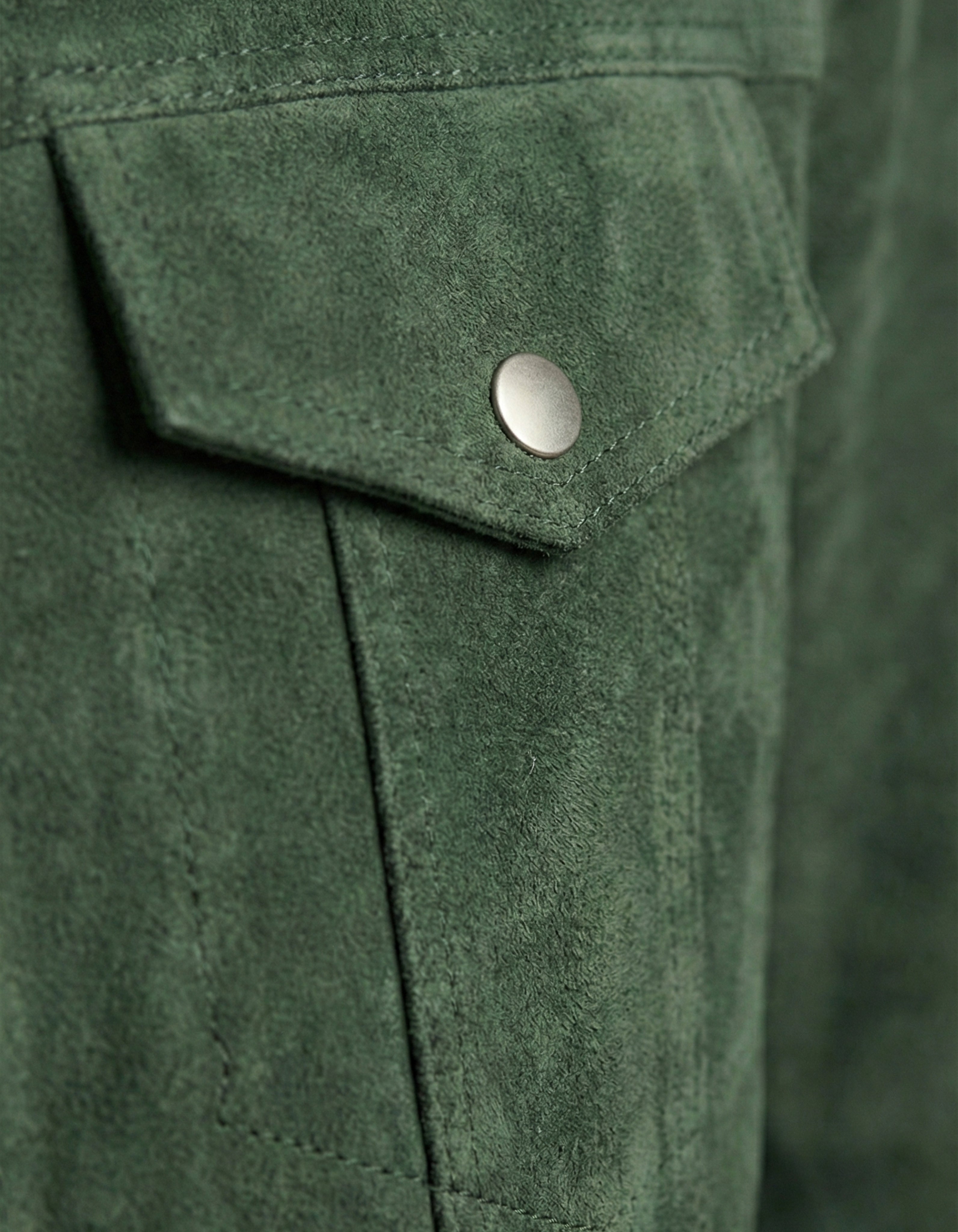 Premium Green Suede Leather Jacket for Men – Classic Trucker Style