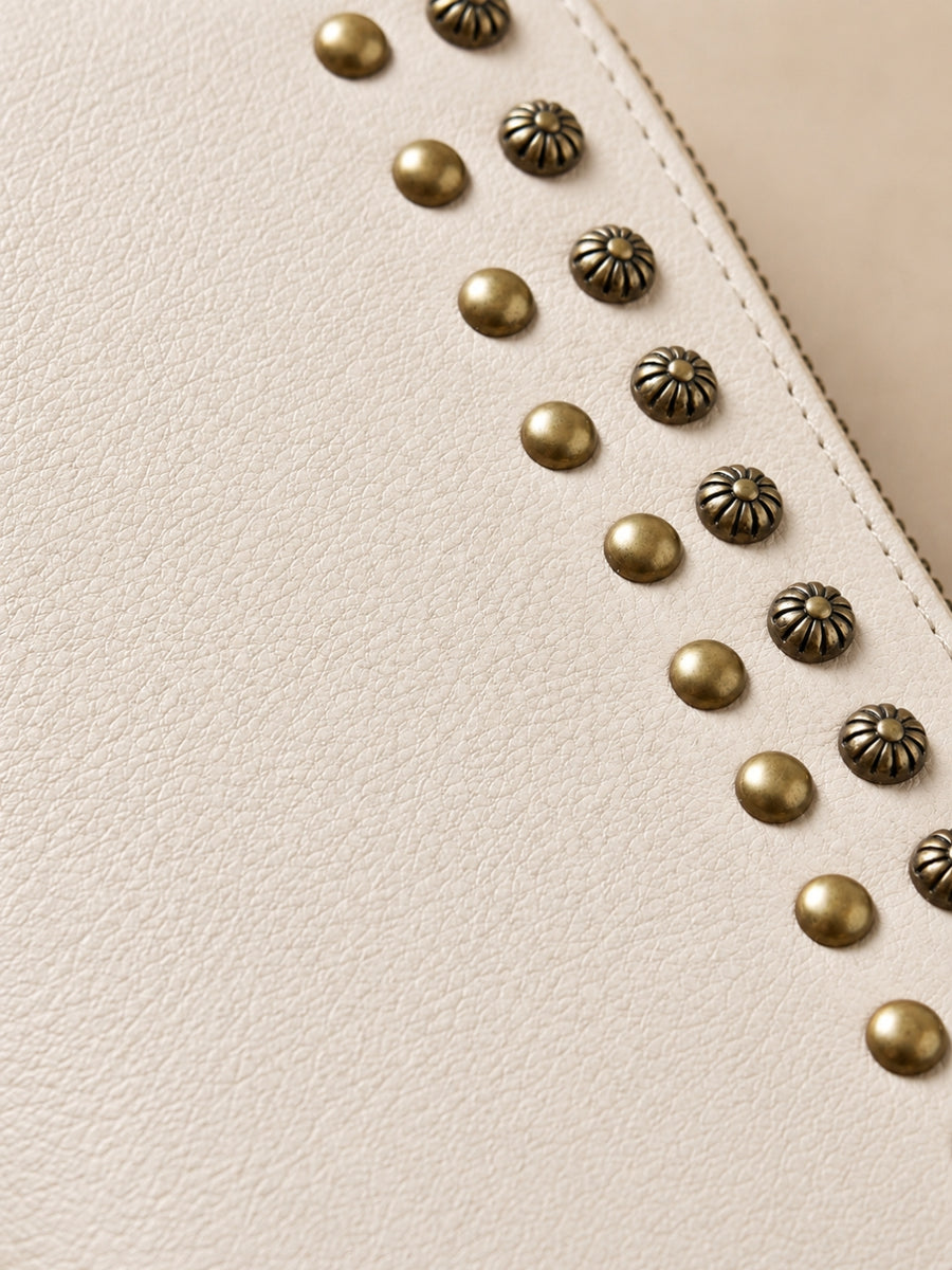 Studded Phone Wallet white