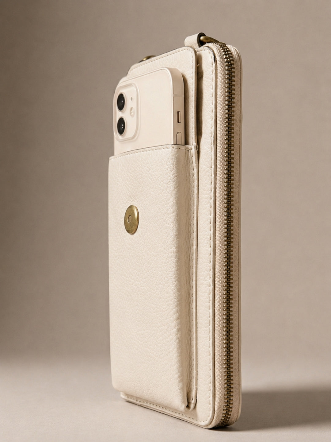Studded Phone Wallet white